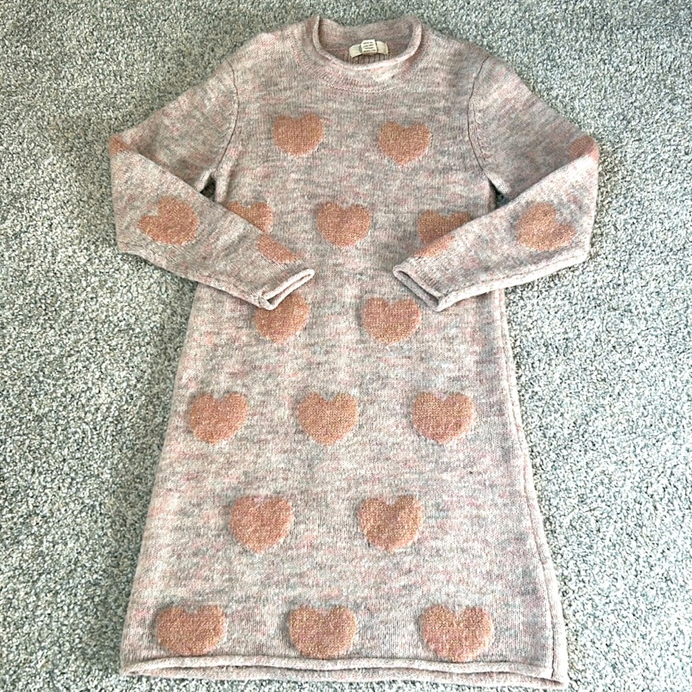 Peek Heart Sweater Dress, Size Medium
